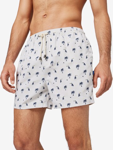 Shorts de bain 'Len' TOM TAILOR en blanc : devant