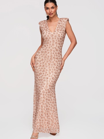 Ombre Abendkleid‌‌‌‌‌ in Beige: Vorderseite