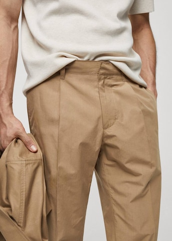 MANGO MAN Normální Kalhoty s puky 'Clay' – béžová