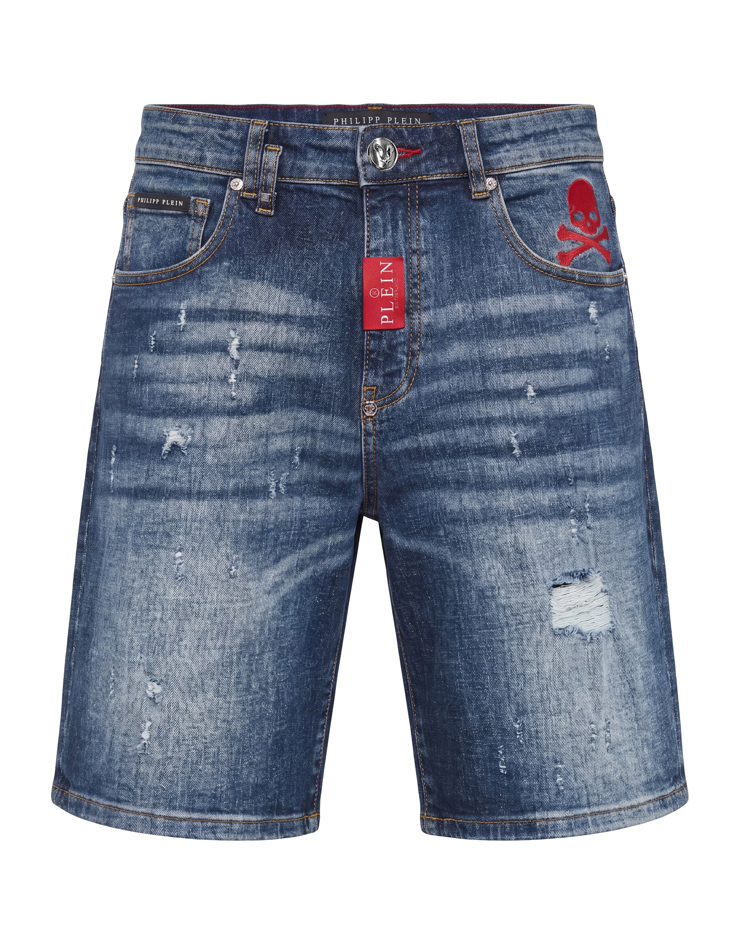 Philipp Plein - Calças de ganga 'Formentera' em azul: frente