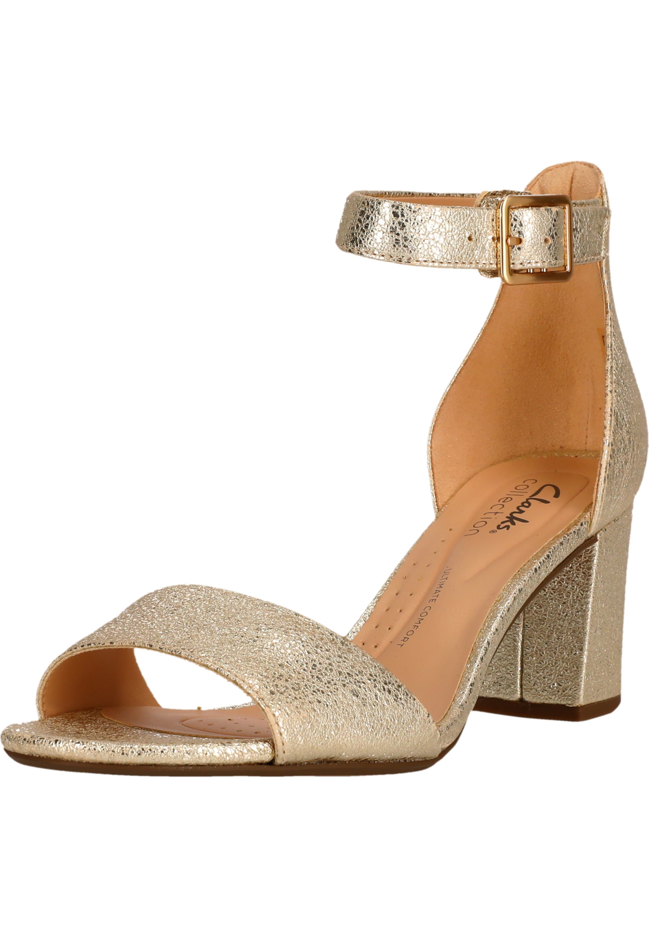 CLARKS Strap sandal 'Deva' in Gold: front