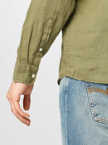 ESPRIT Regular fit Button Up Shirt 'Gmt Dye Lin' in Green
