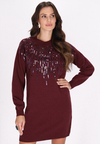 faina Knitted dress in Purple: front