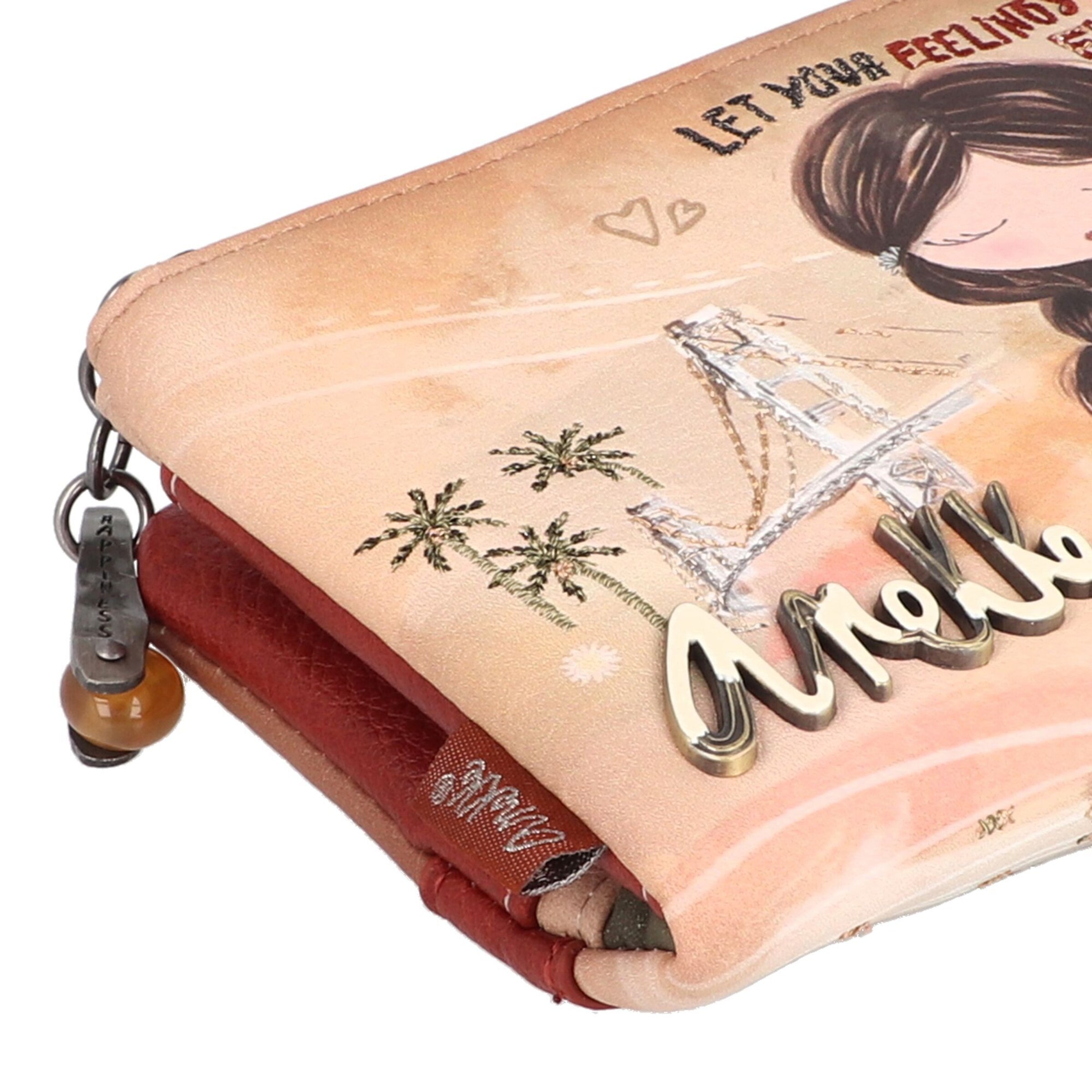 Anekke Geldbörse 'Peace & Love' in Braun