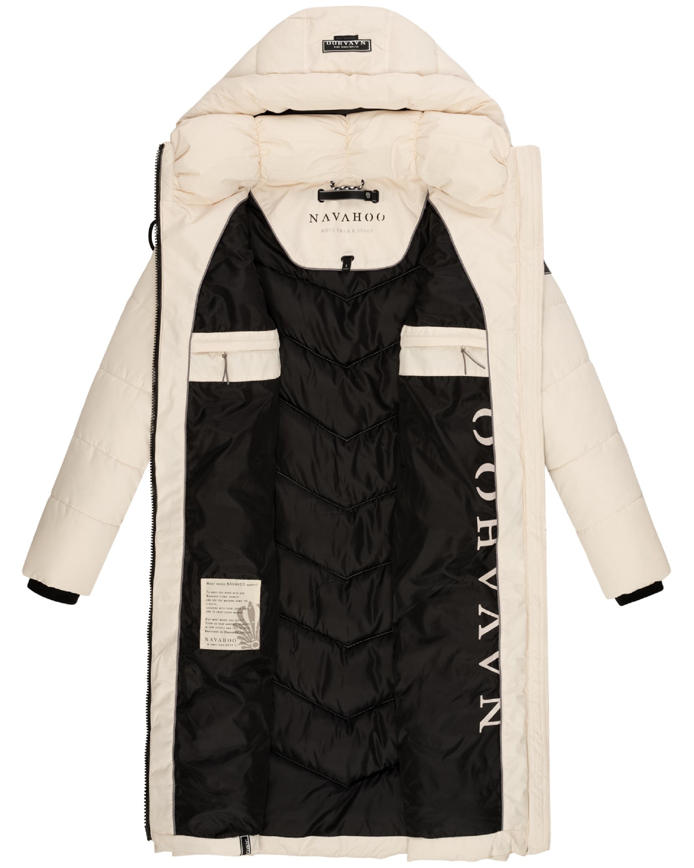 NAVAHOO Winter coat 'Sahnekatzii XIV' in Beige