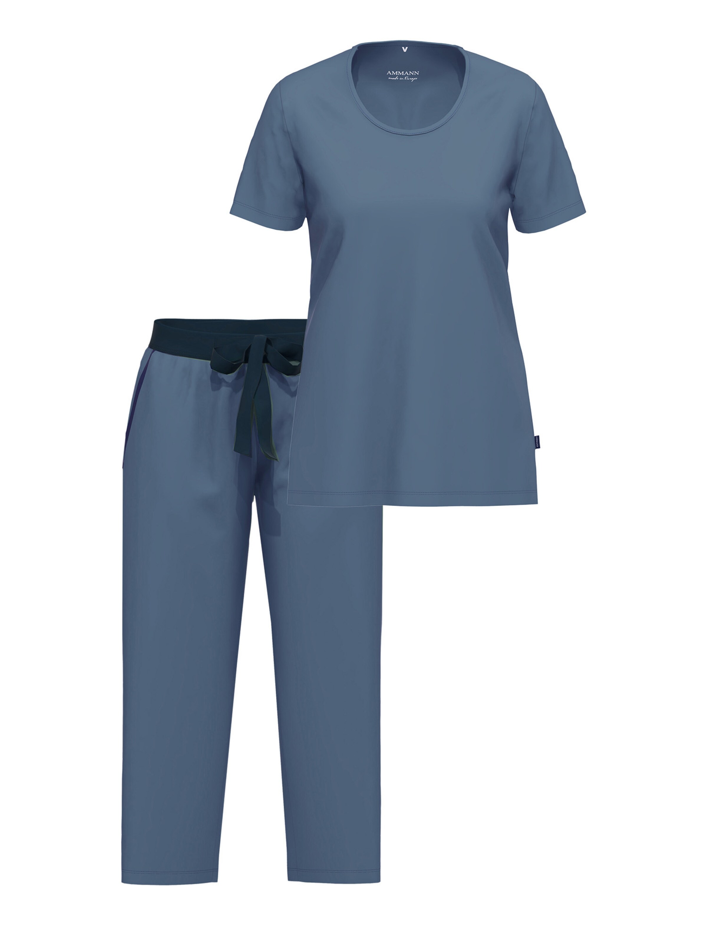 Ammann Pajama 'Night & Home' in Blue: front