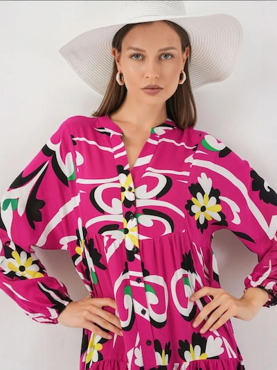 Abito Bigdart di colore azzurro / limone / magenta / nero, Visualizzazione prodotti