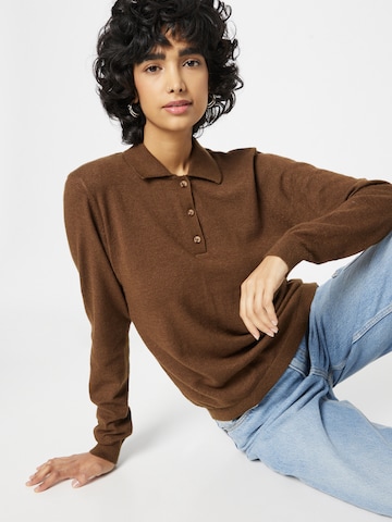 OBJECT Sweter 'THESS' w kolorze brązowy