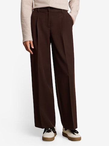TOM TAILOR Wide Leg Laskoshousut 'Lea' värissä ruskea: etupuoli