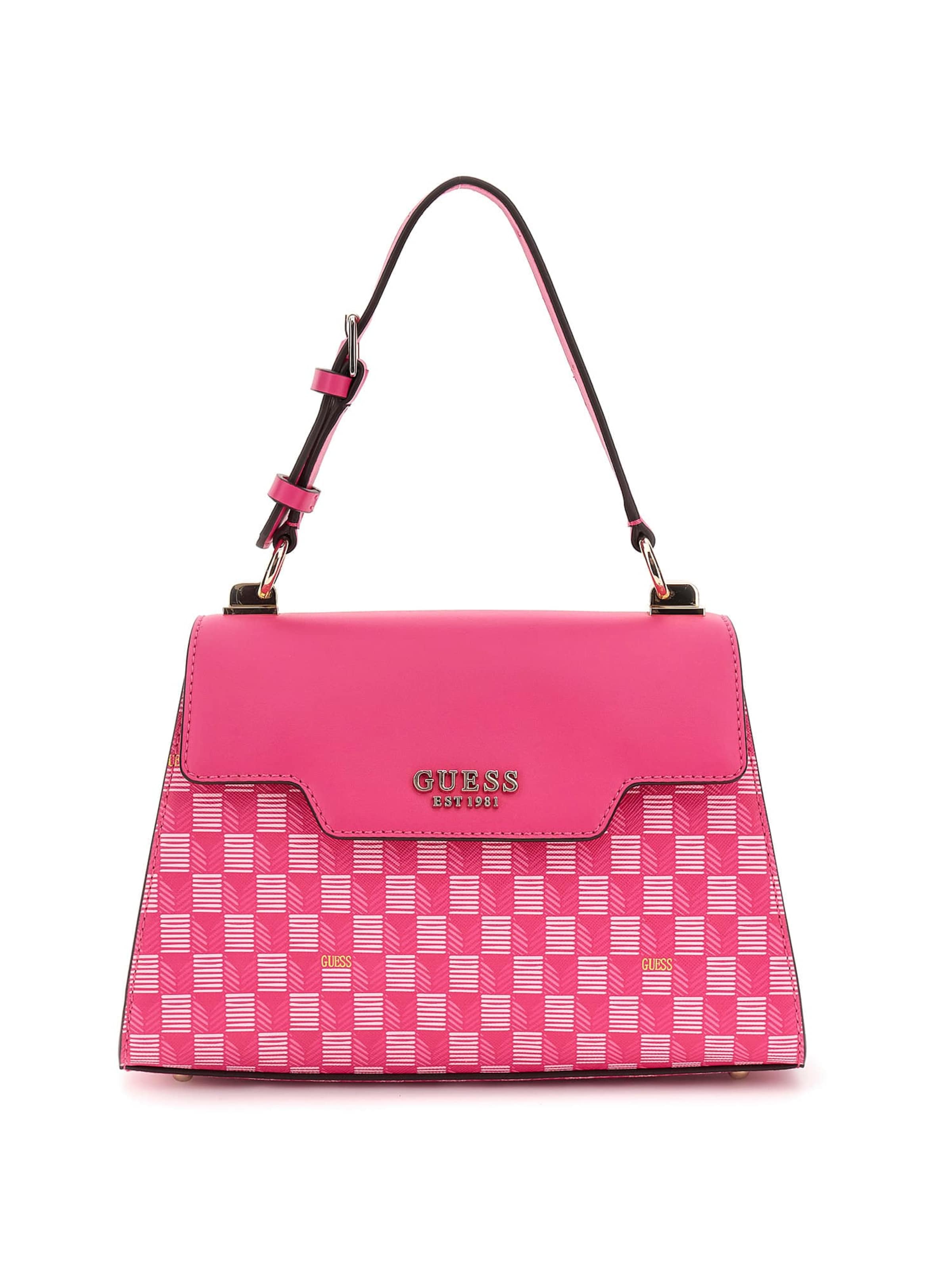 GUESS Handtasche 'Hallie' in gold / fuchsia / hellpink, Produktansicht