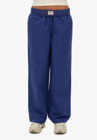 Superdry Loosefit Broek in Blauw: voorkant