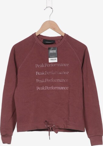 PEAK PERFORMANCE Sweatshirt & Zip-Up Hoodie in S in Red: front