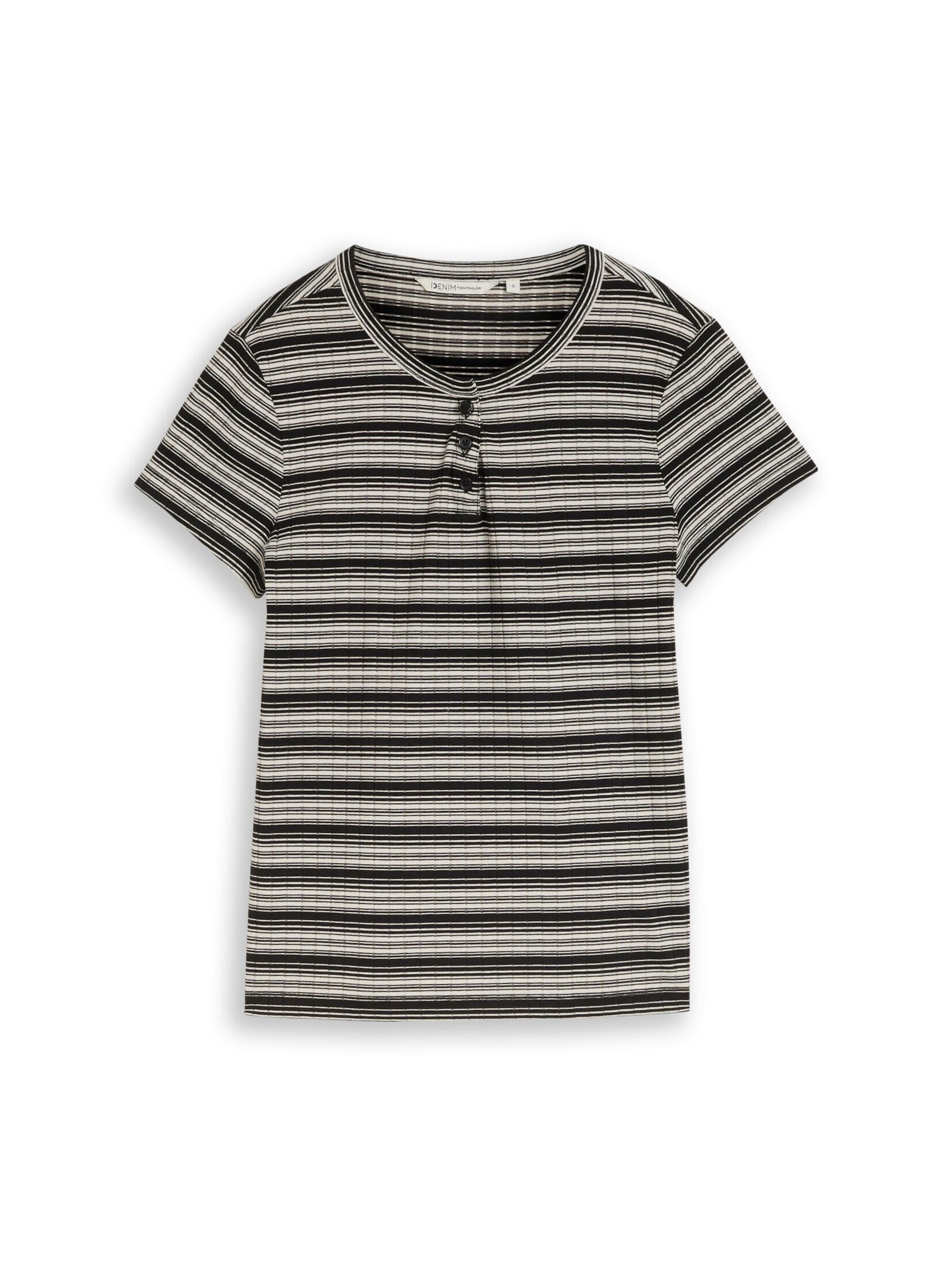 TOM TAILOR DENIM Shirt in Zwart: voorkant