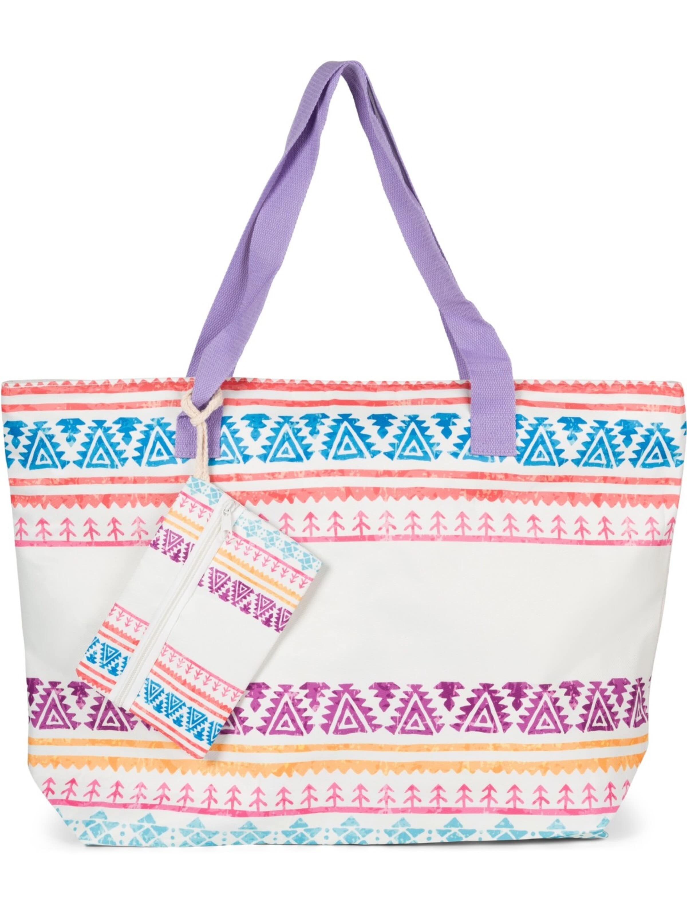 styleBREAKER Strandtasche 'Strandtasche Azteken Muster - Boho'‌ in One Size in flieder, Produktansicht