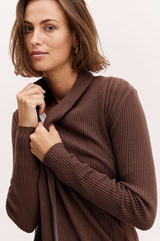 Fransa Knit Cardigan 'Ubasic' in Brown