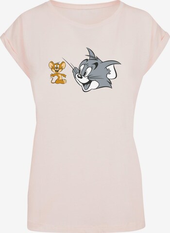 ABSOLUTE CULT T-Shirt 'Tom And Jerry - Simple Heads' in Pink: predná strana