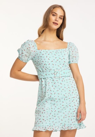 MYMO Summer Dress in Blue: front