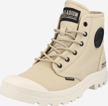 Palladium Lace-Up Ankle Boots 'PAMPA' in Beige: front