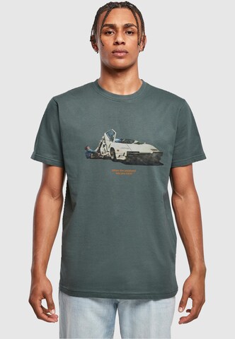 T-Shirt 'Weekend Wolf' Mister Tee en vert : devant