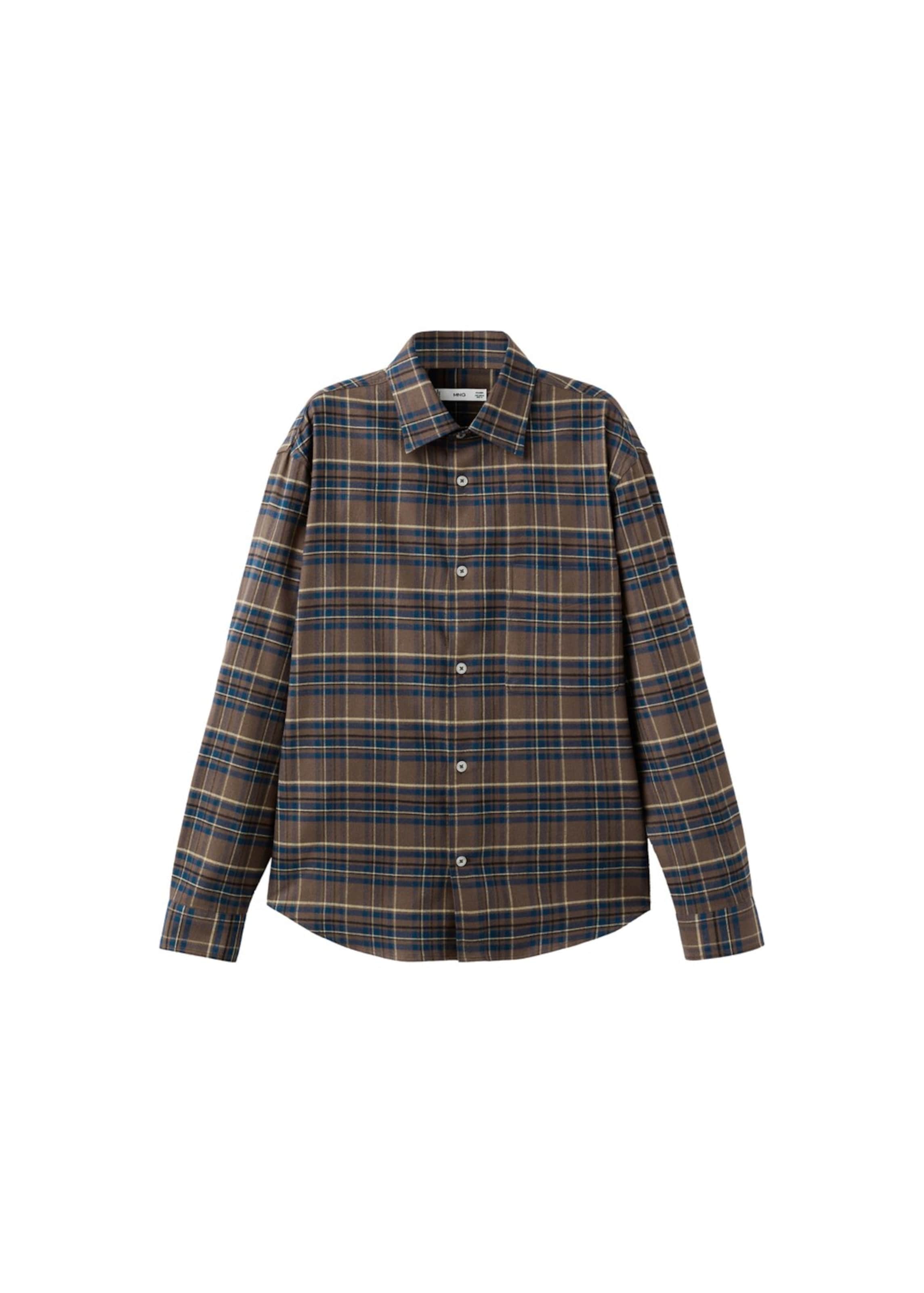MANGO MAN Regular fit Button Up Shirt in Brown: front