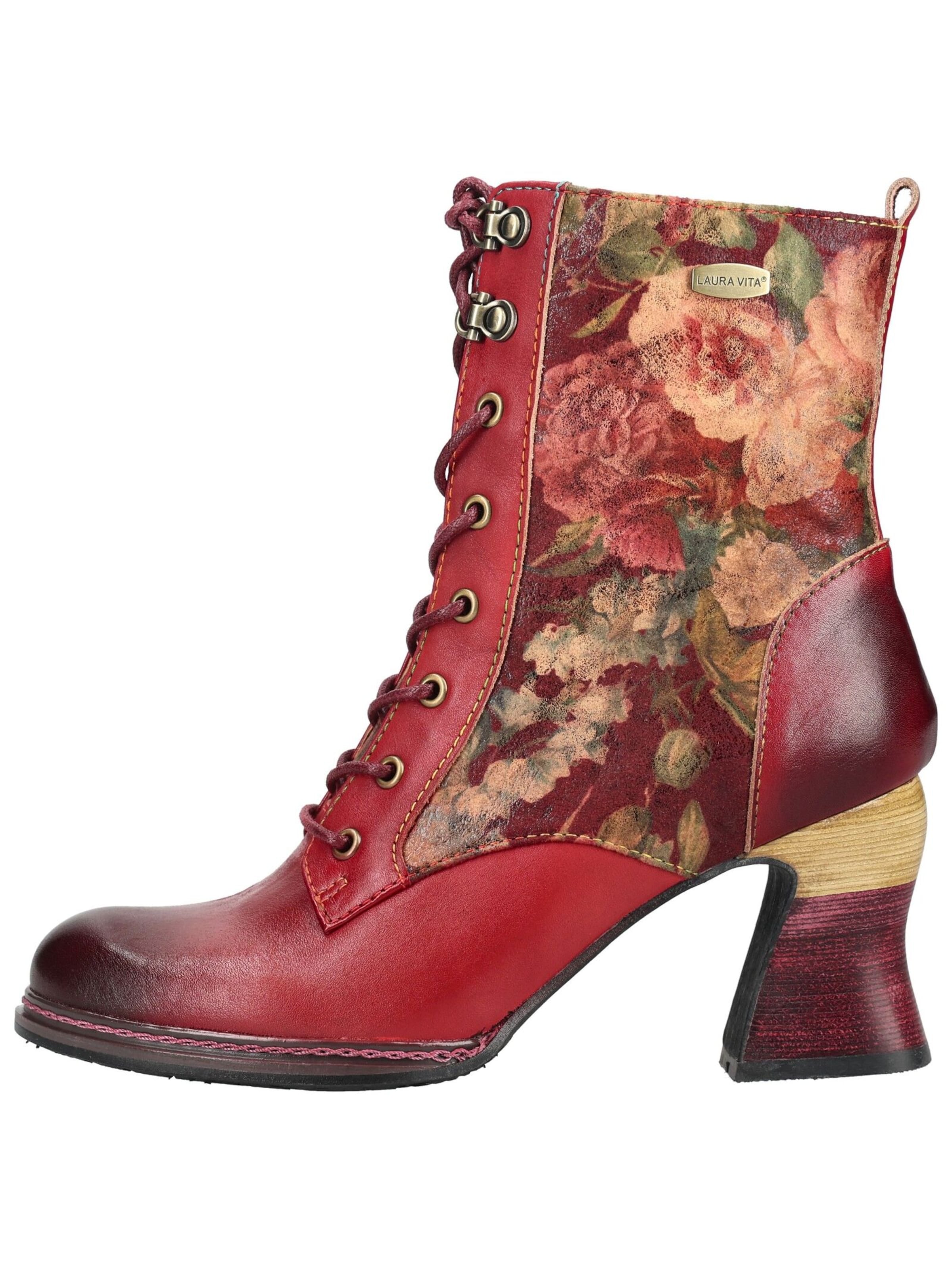 Bottines à lacets Laura Vita en rouge