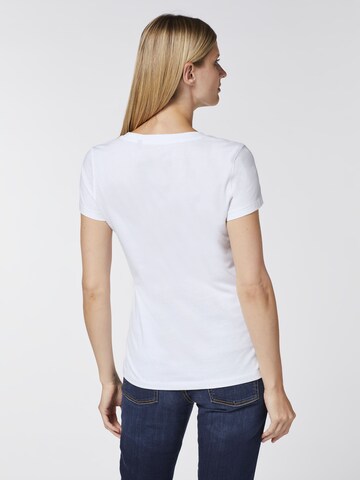 Oklahoma Jeans T-Shirt ' mit Herz-Motiv und Logo-Schriftzug ' in Weiß