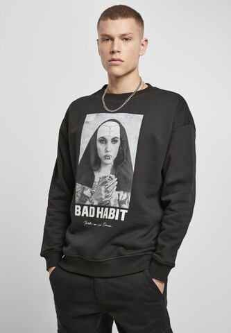 Coupe regular Sweat-shirt 'Bad Habit' Mister Tee en noir : devant