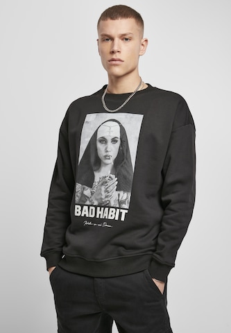 Mister Tee Regular fit Sweatshirt 'Bad Habit' in Zwart: voorkant