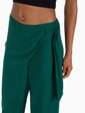 Bershka Wide leg Broek in Groen