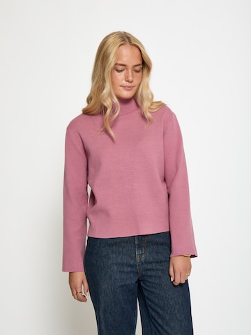 Pull-over ' MSLupi High Neck Knit Pullover ' minus en rose : devant