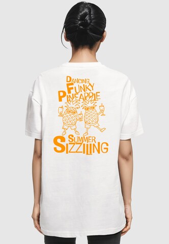Maglia extra large 'Funky Pineapple' di Merchcode in bianco: frontale
