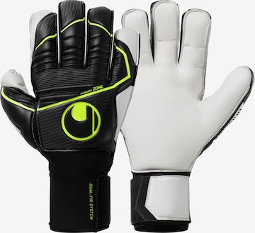 UHLSPORT Athletic Gloves in Black: front