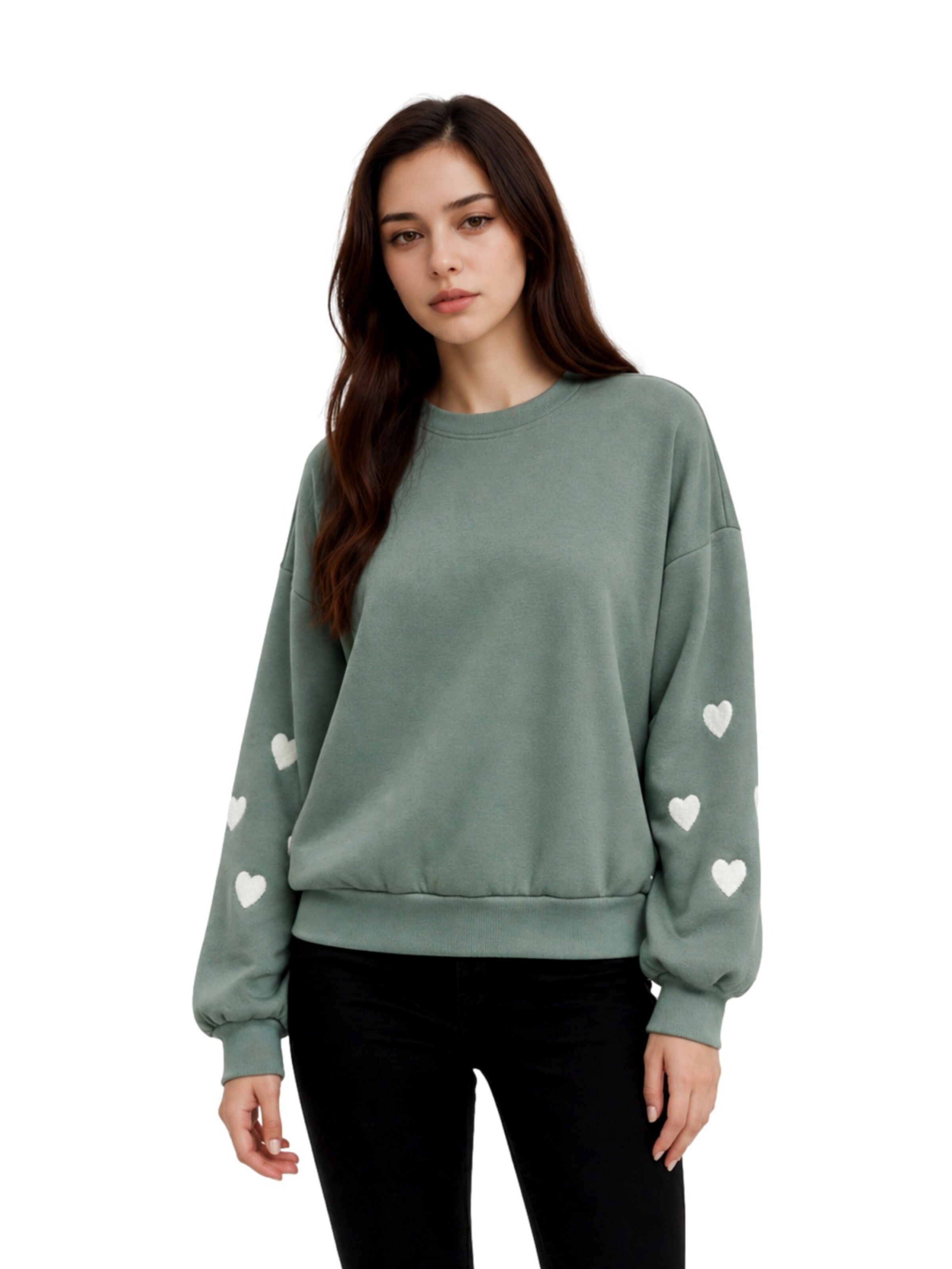 ONLY Sweatshirt 'ONLMACY' in Grün: Vorderseite