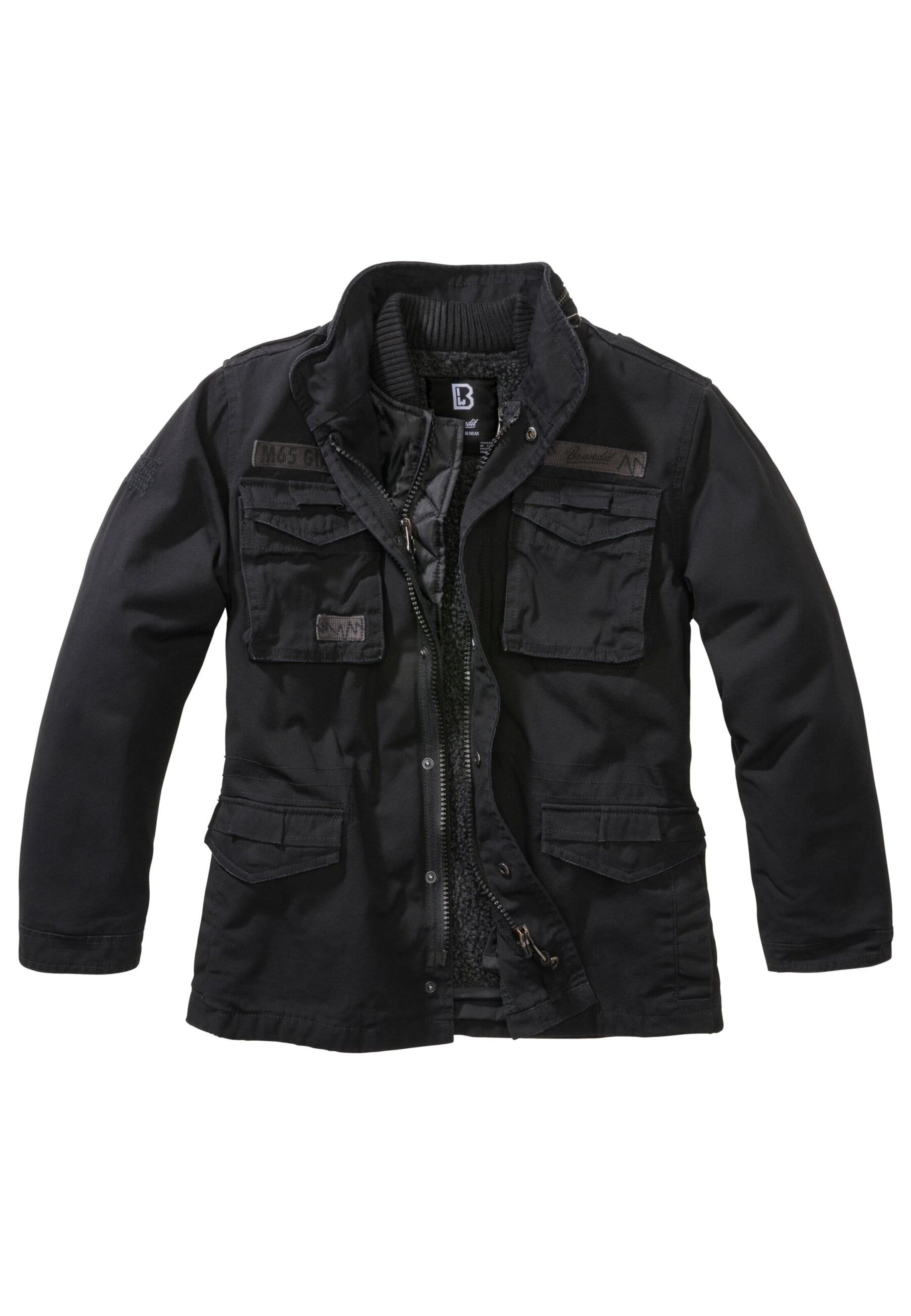 Brandit Between-season jacket in Black: front