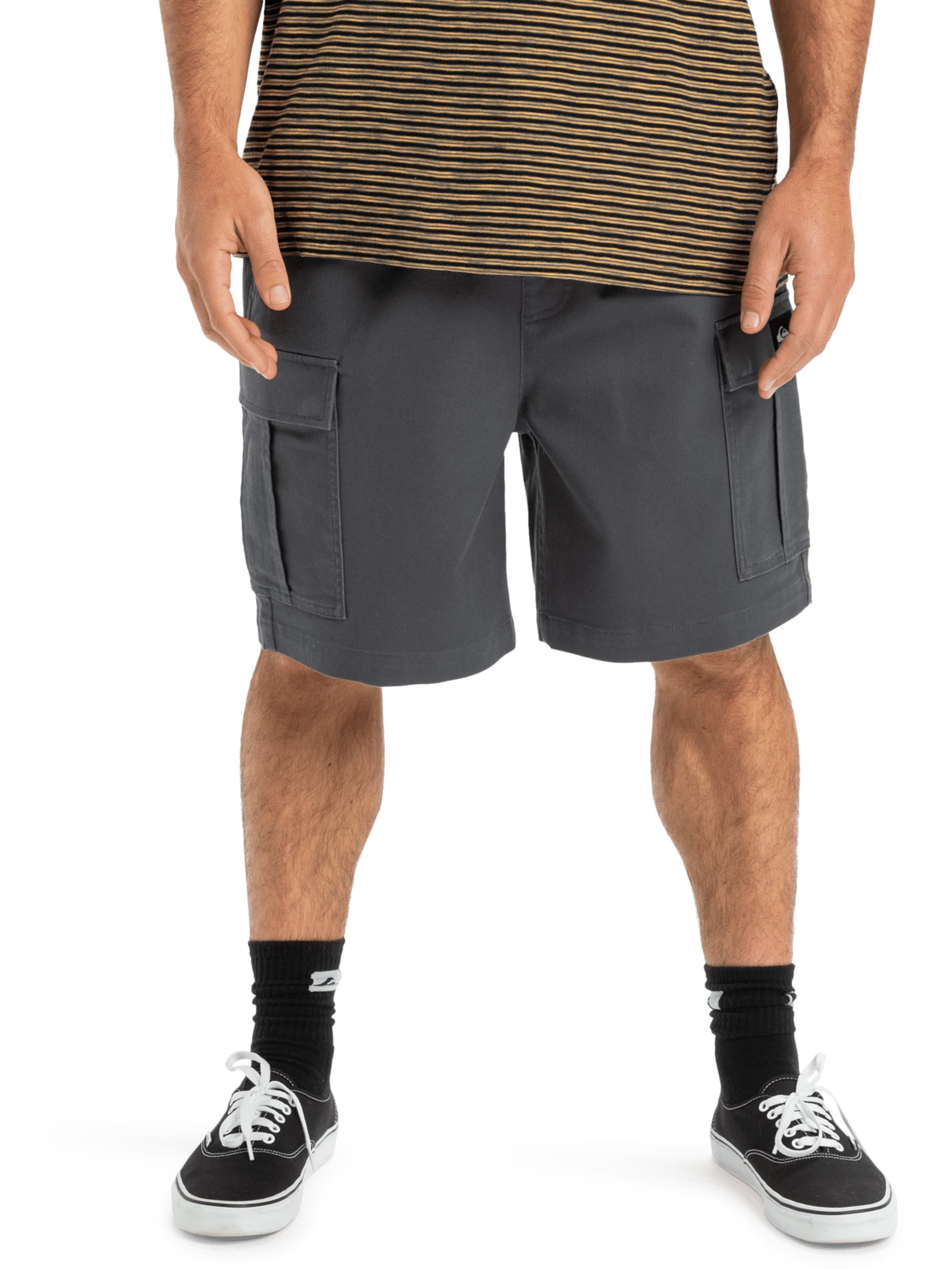 Loosefit Pantalon cargo 'Taxer 19' QUIKSILVER en gris : devant