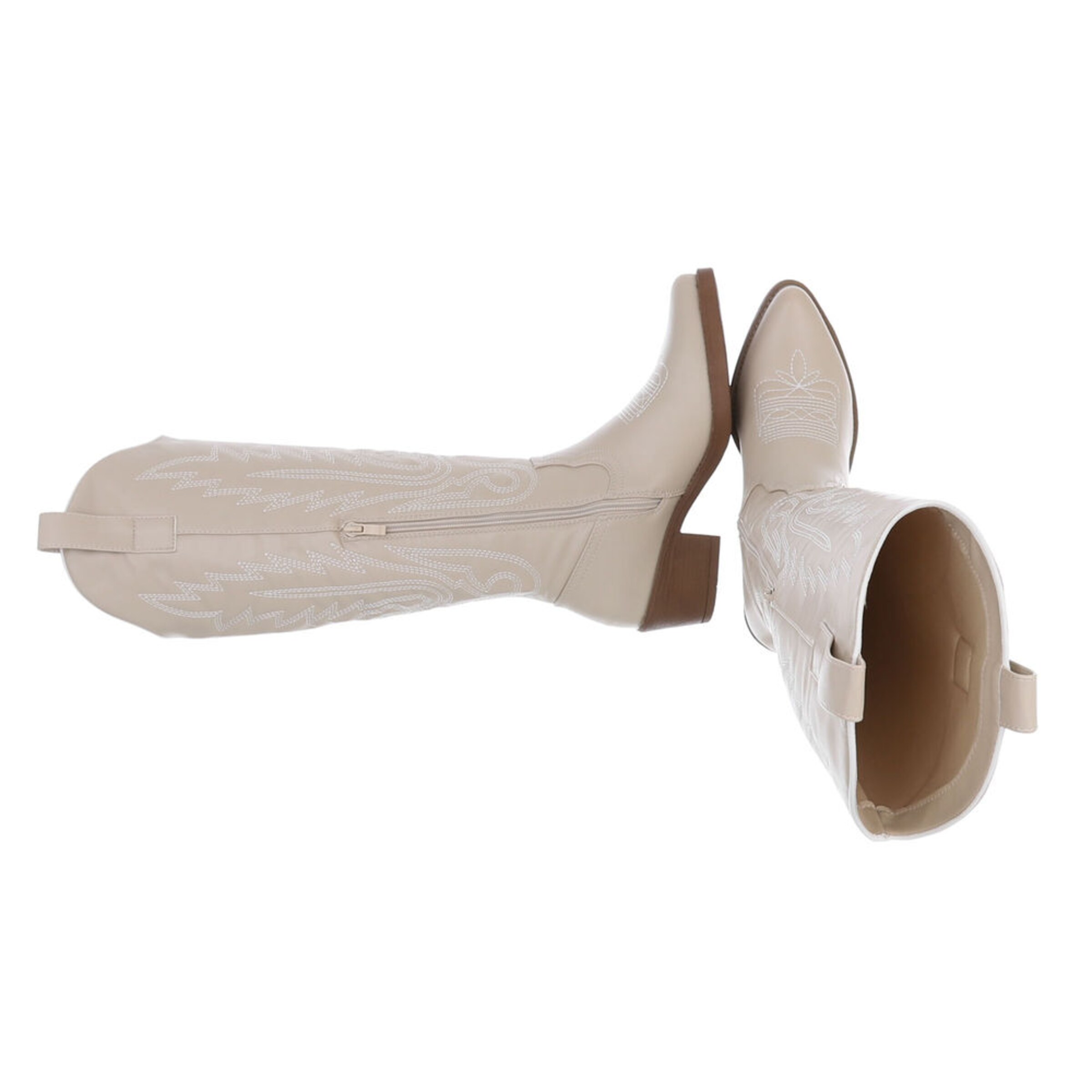 Ital-Design Cowboy Boots in Beige