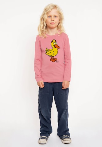 LOGOSHIRT Langarmshirt 'Die Sendung mit der Maus - Ente' in Pink