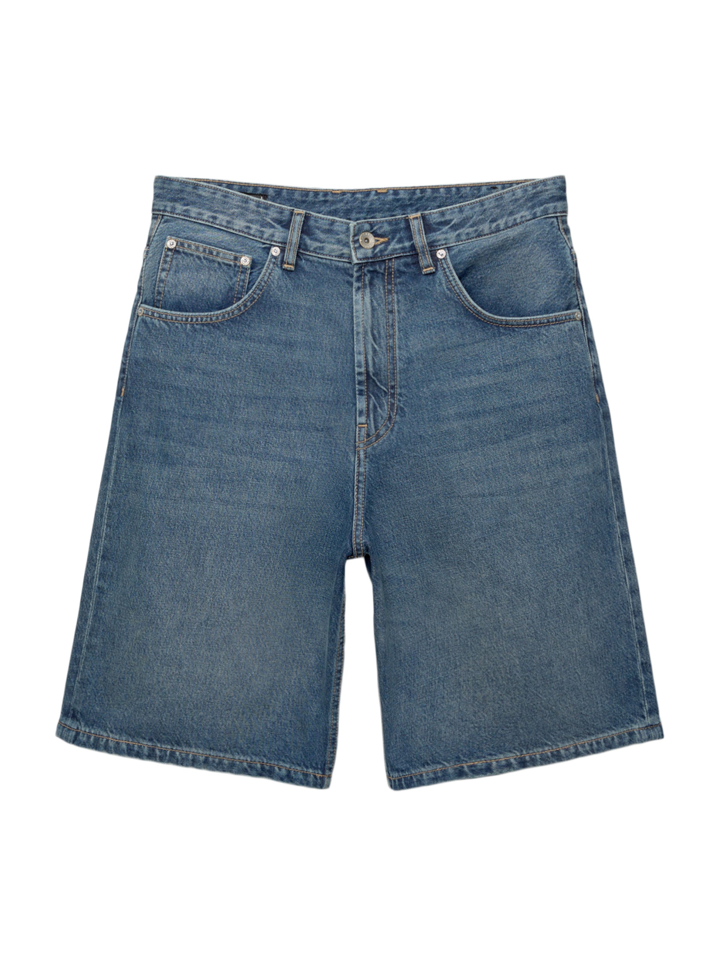 Jeans de la Pull&Bear pe albastru: față