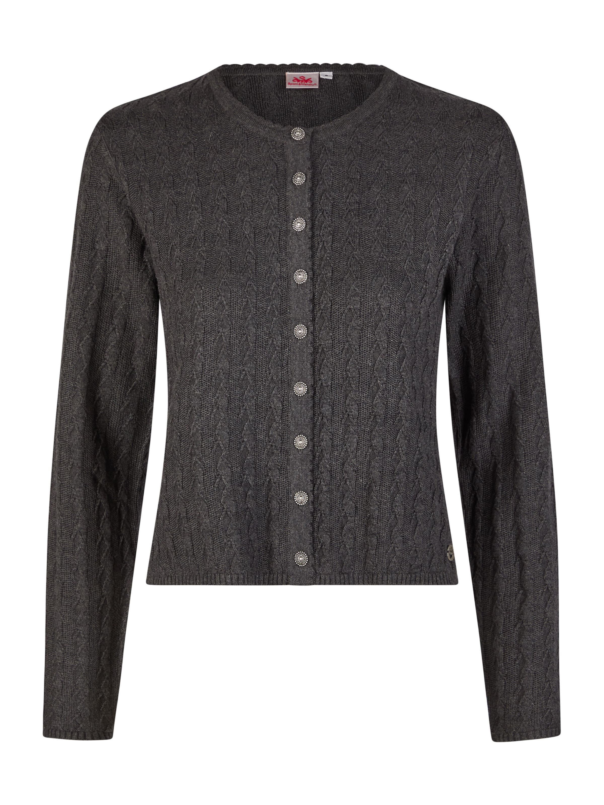 SPIETH & WENSKY Gebreid vest 'Hummeltal' in Grijs: voorkant