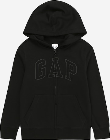 GAP Zip-Up Hoodie in Black: front