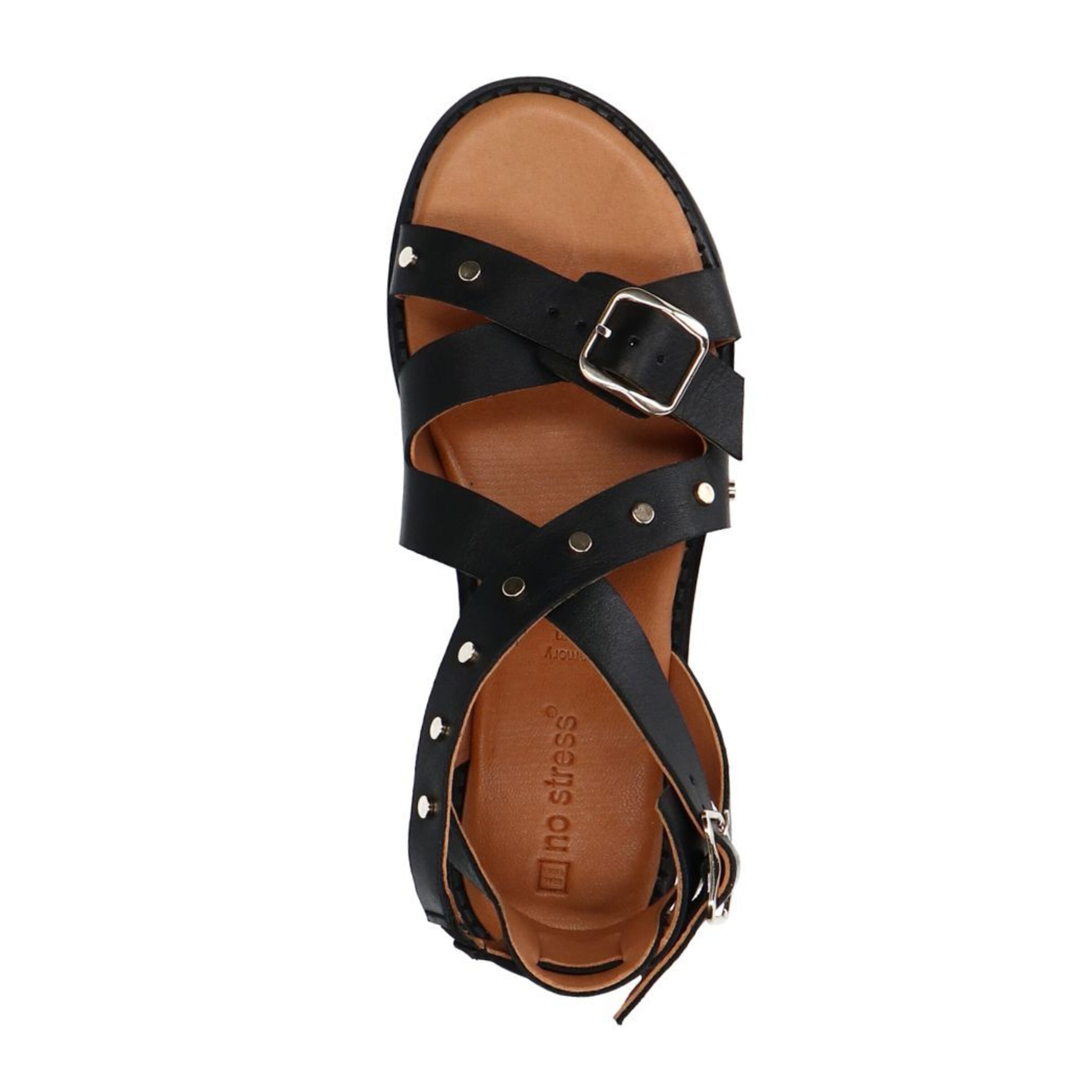 no stress Strap Sandals in Black