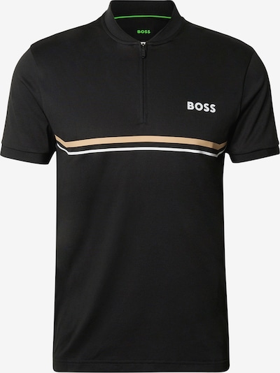 Sportiniai marškinėliai iš BOSS, spalva – šviesiai ruda / juoda / balta, Prekių apžvalga