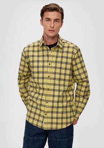 s.Oliver Regular fit Button Up Shirt in Yellow: front