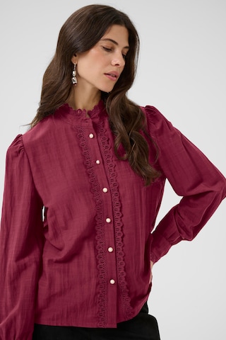 Cream Blouse 'Pia' in Red