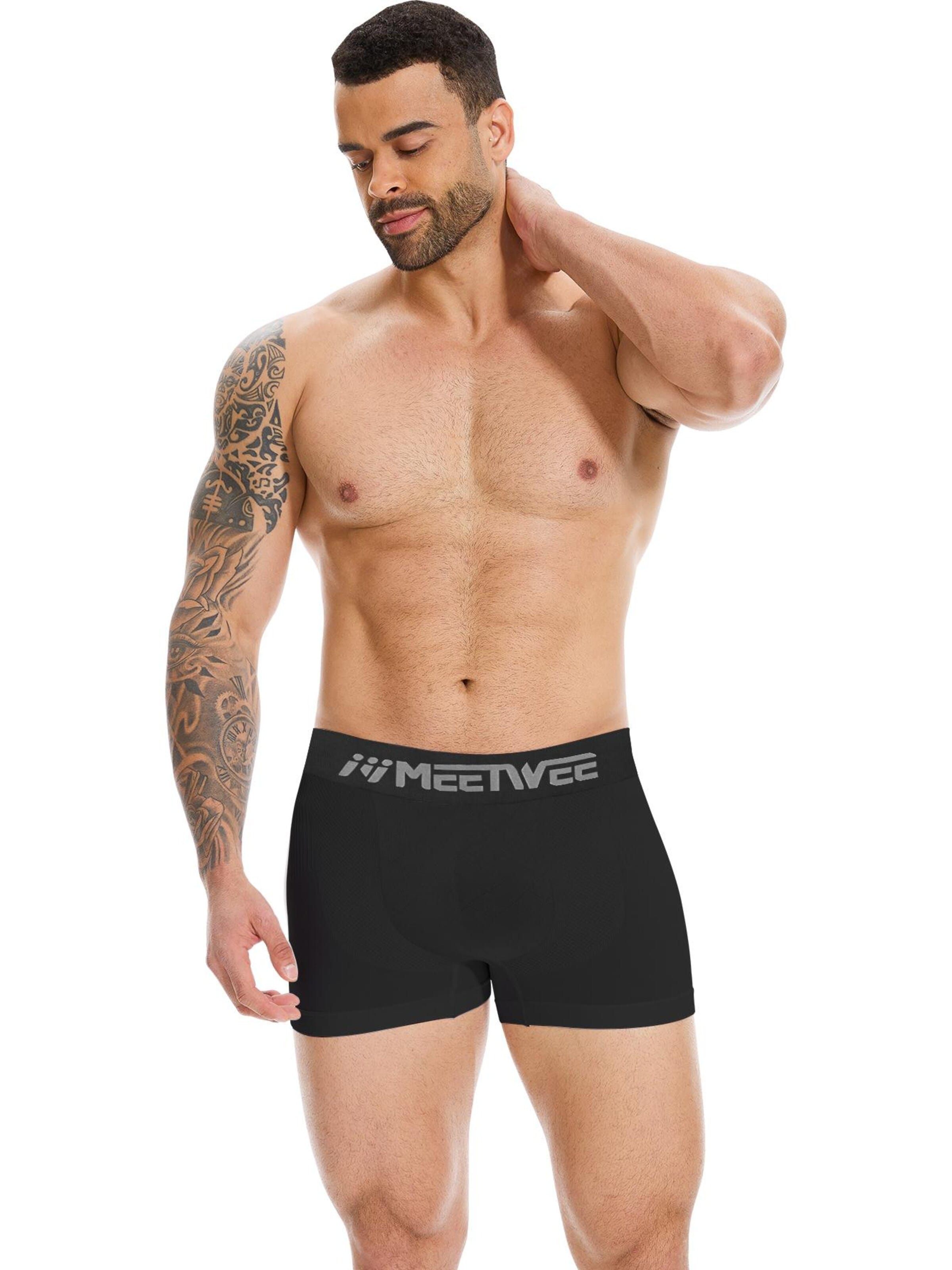 MEETWEE Boxershorts '4-Pack Men's Underwear' in Zwart