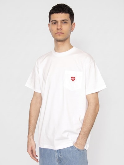 Carhartt WIP T-Shirt 'S/S POCKET HEART T-SHIRT WHITE/RED' en S en blanc, Vue avec produit