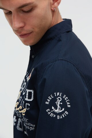 CAMP DAVID Slim fit Button Up Shirt in Blue