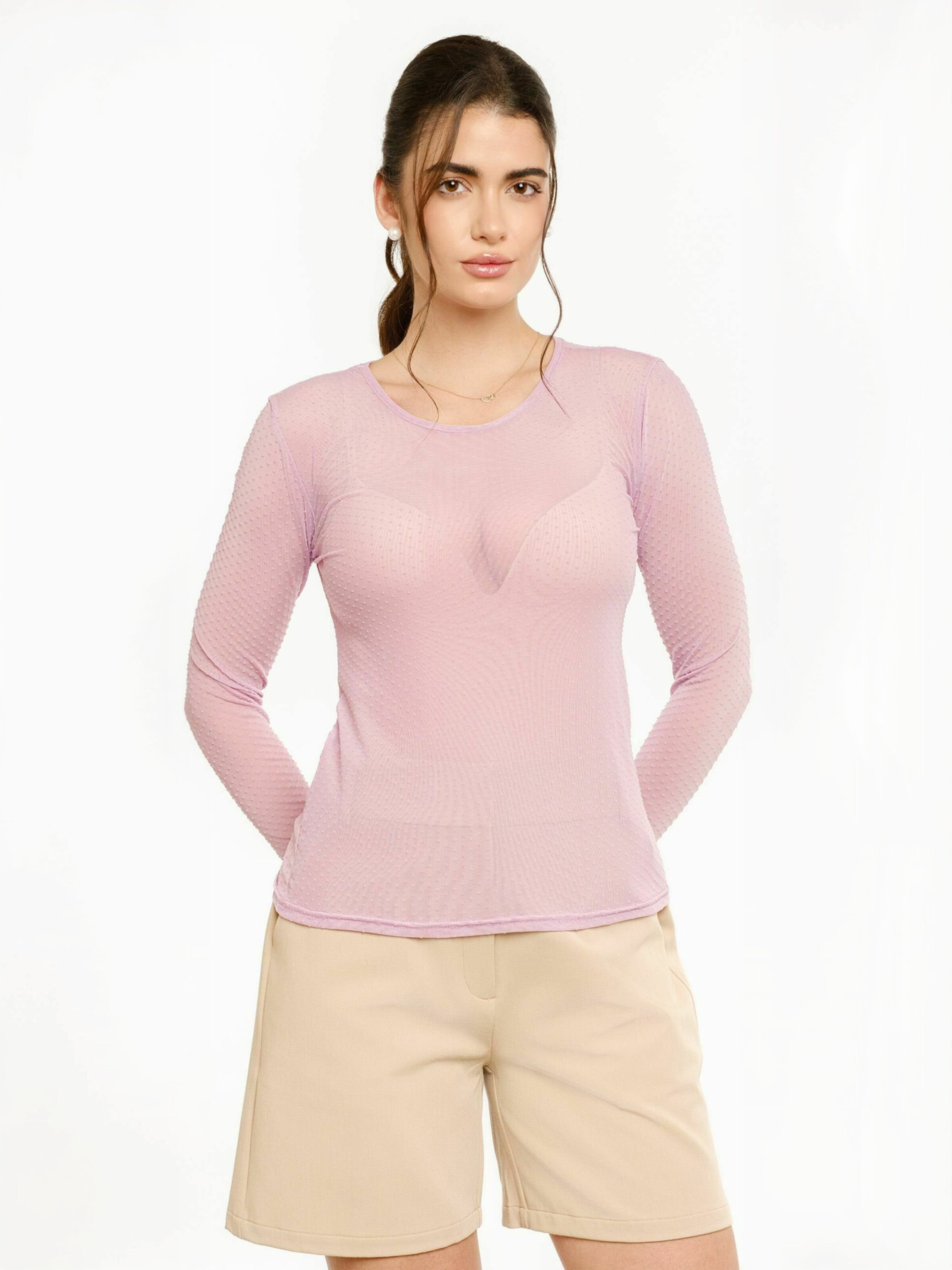 Liberte Essentiel Top ' MESH ' in Purple: front