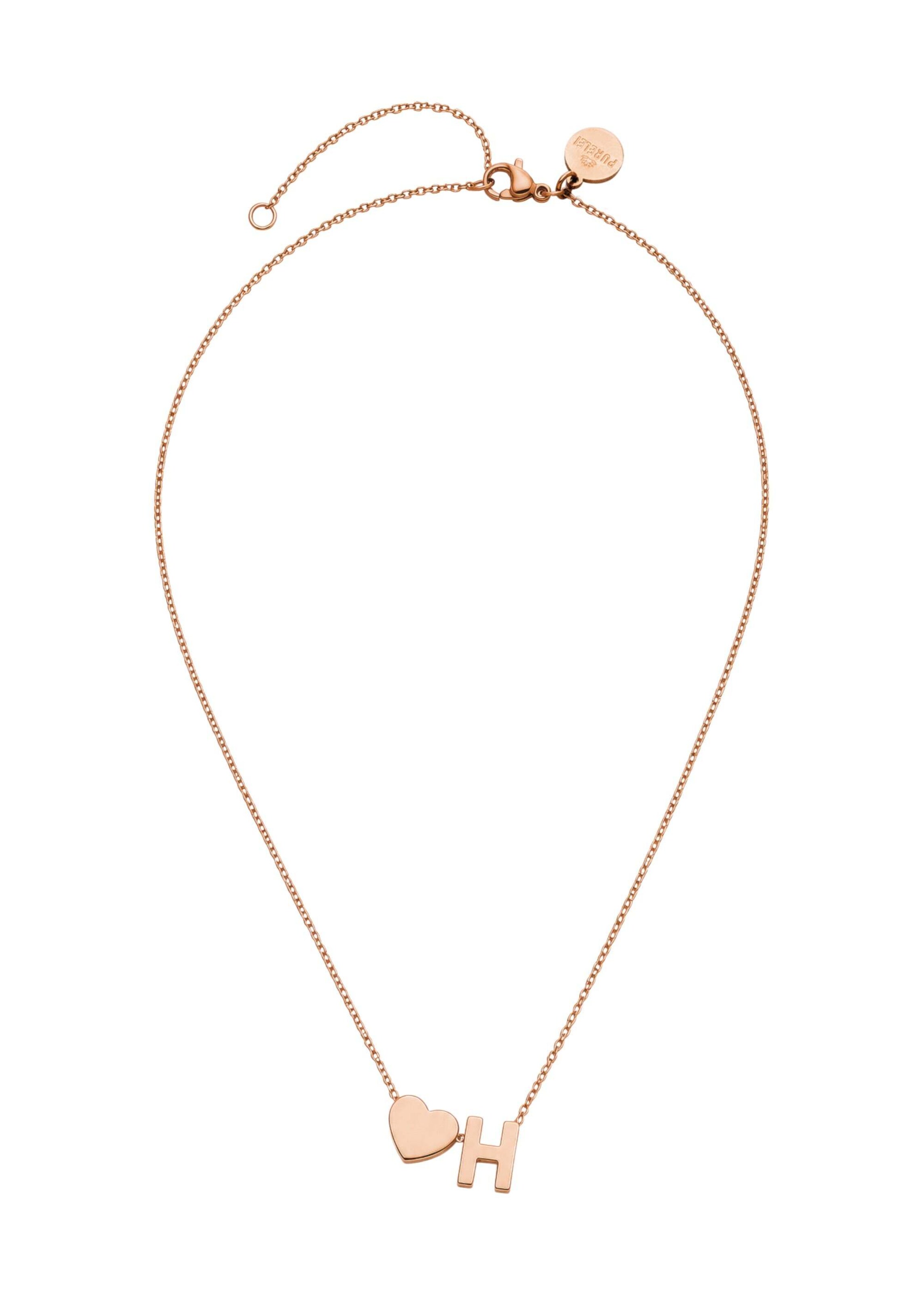 PURELEI - Cadena 'Letter Heart H' en oro: frente