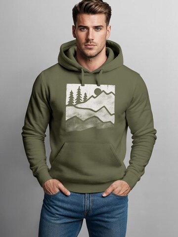 Neverless Sweatshirt 'Mountains' in Green: front